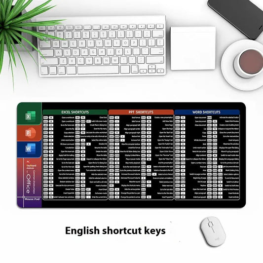 MS Office Shortcuts Patter Mouse Pad